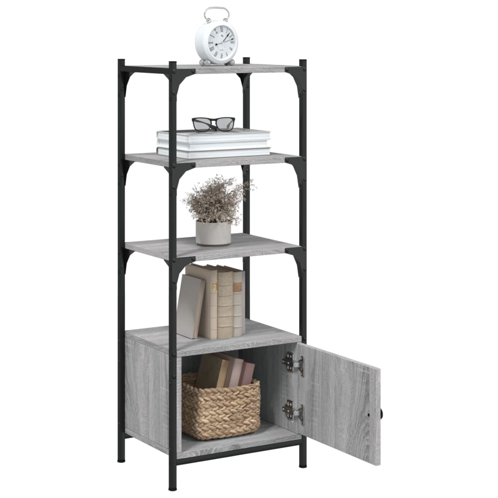 3-tier bookcase, sonoma gray, 41x30x109.5 cm, processed wood