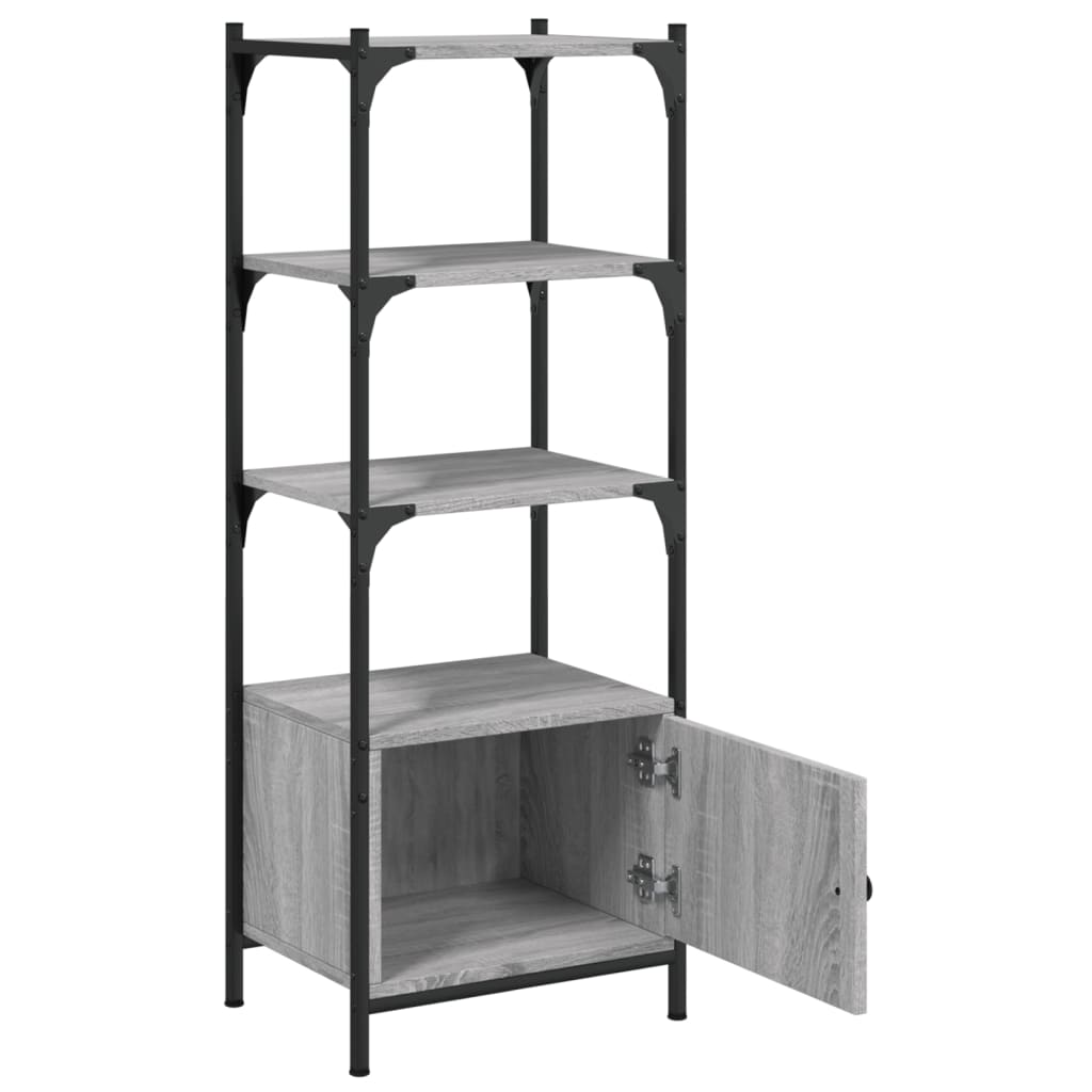 3-tier bookcase, sonoma gray, 41x30x109.5 cm, processed wood