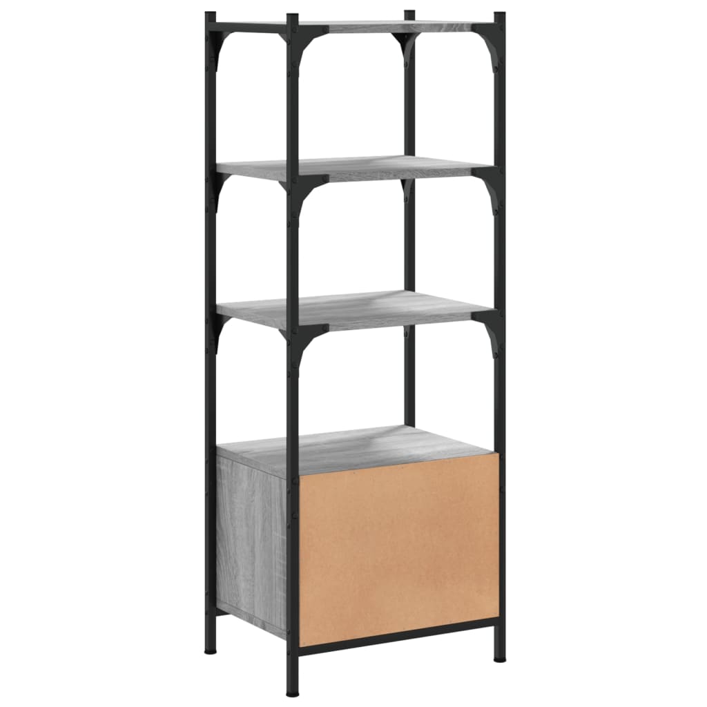 3-tier bookcase, sonoma gray, 41x30x109.5 cm, processed wood