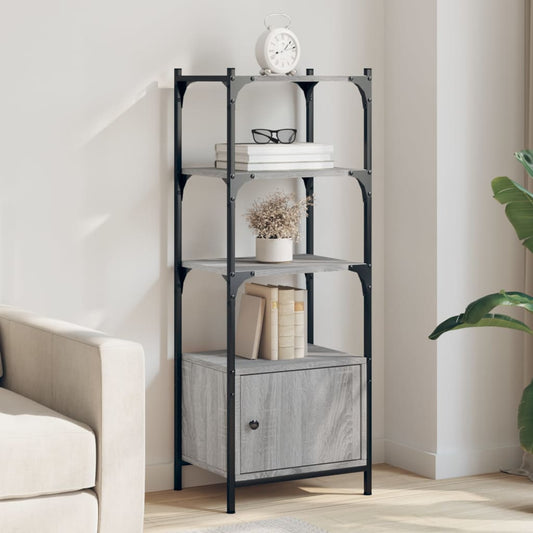 3-tier bookcase, sonoma gray, 41x30x109.5 cm, processed wood