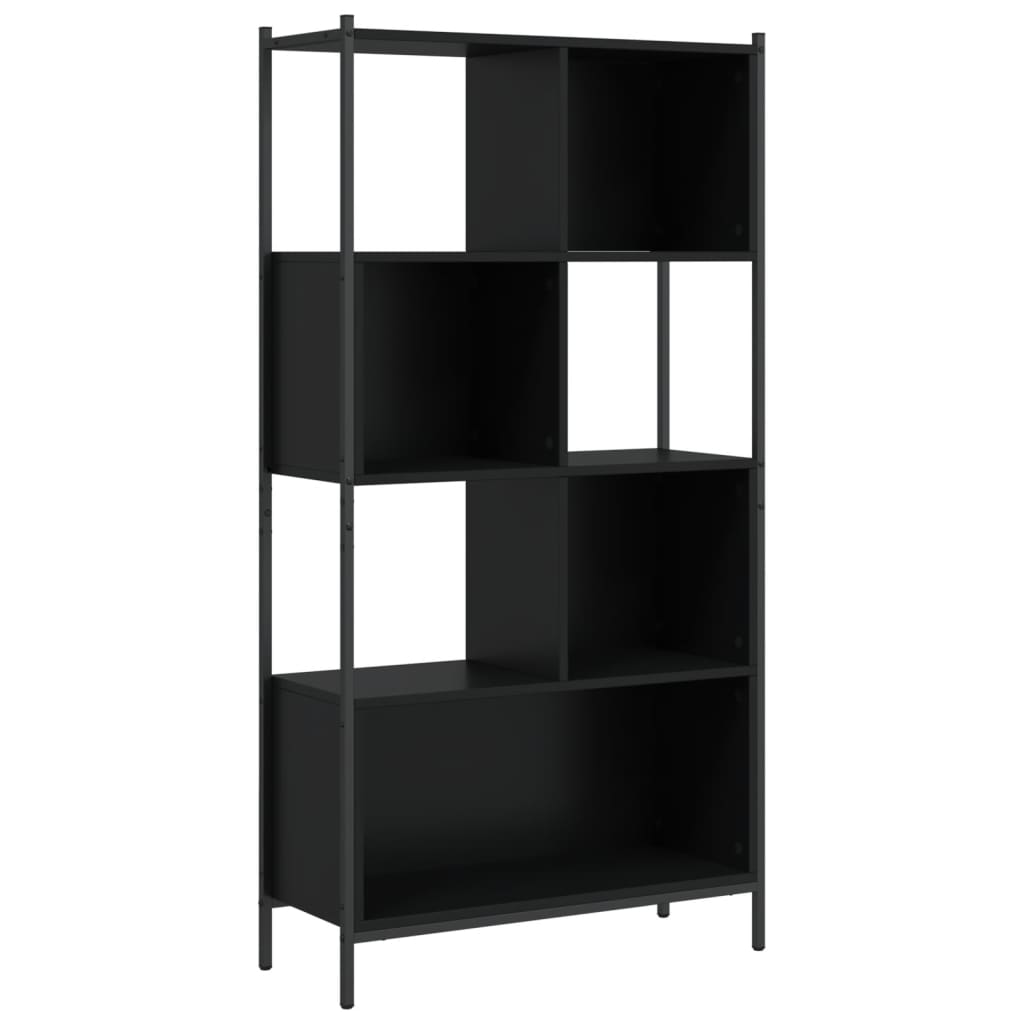 Bibliotecă, negru, 72x28x172 cm, lemn prelucrat