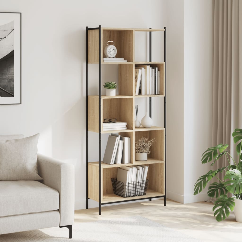 Bookcase, sonoma oak, 72x28x172 cm, processed wood