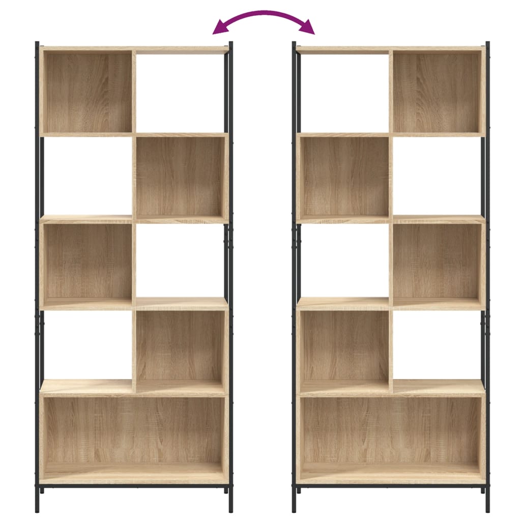 Bookcase, sonoma oak, 72x28x172 cm, processed wood