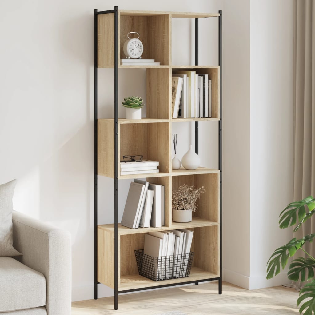 Bookcase, sonoma oak, 72x28x172 cm, processed wood