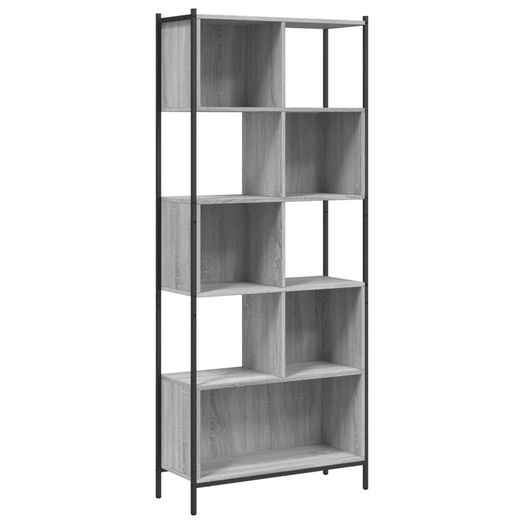 Bookcase, sonoma grey, 72x28x172 cm, engineered wood