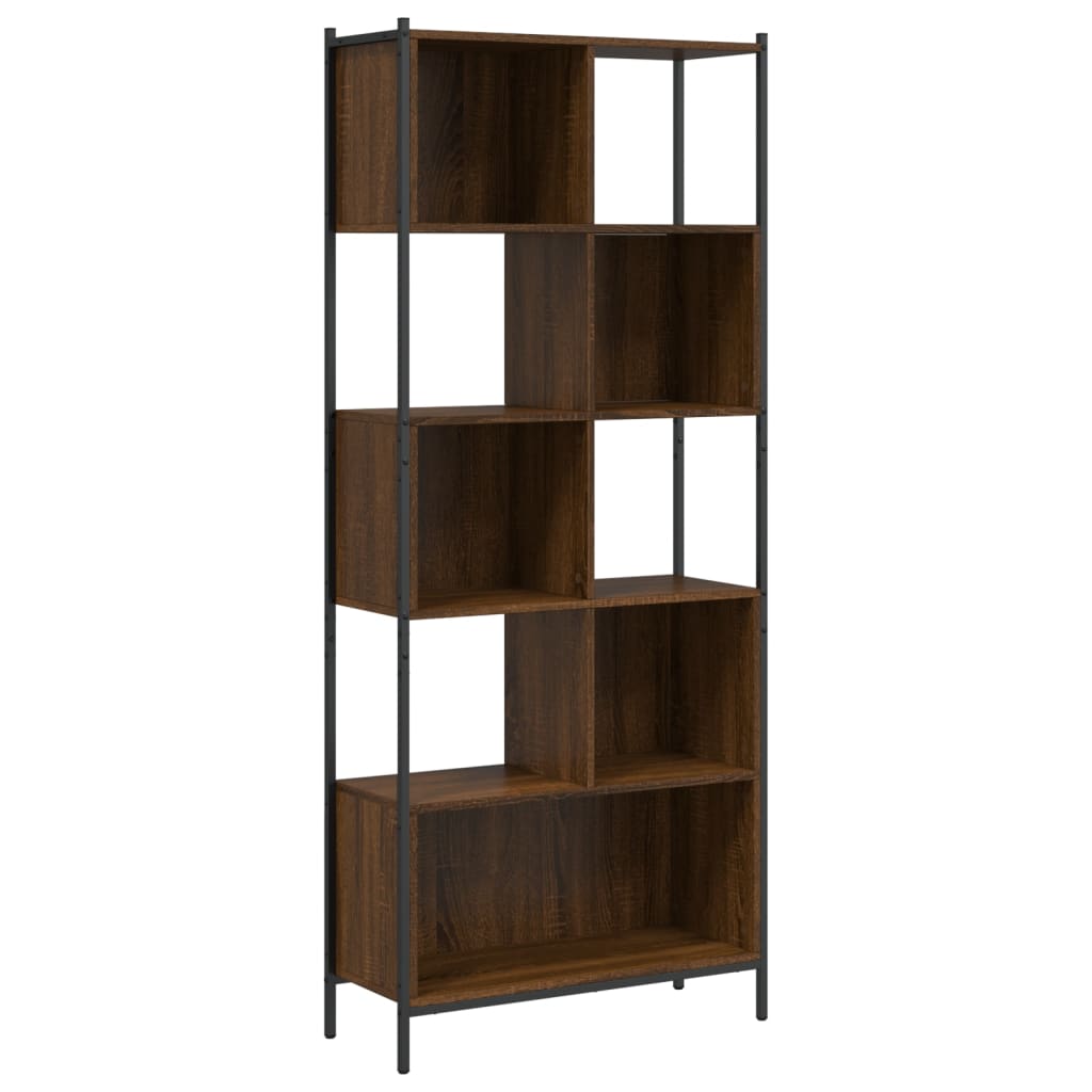 Bookcase, brown oak, 72x28x172 cm, processed wood