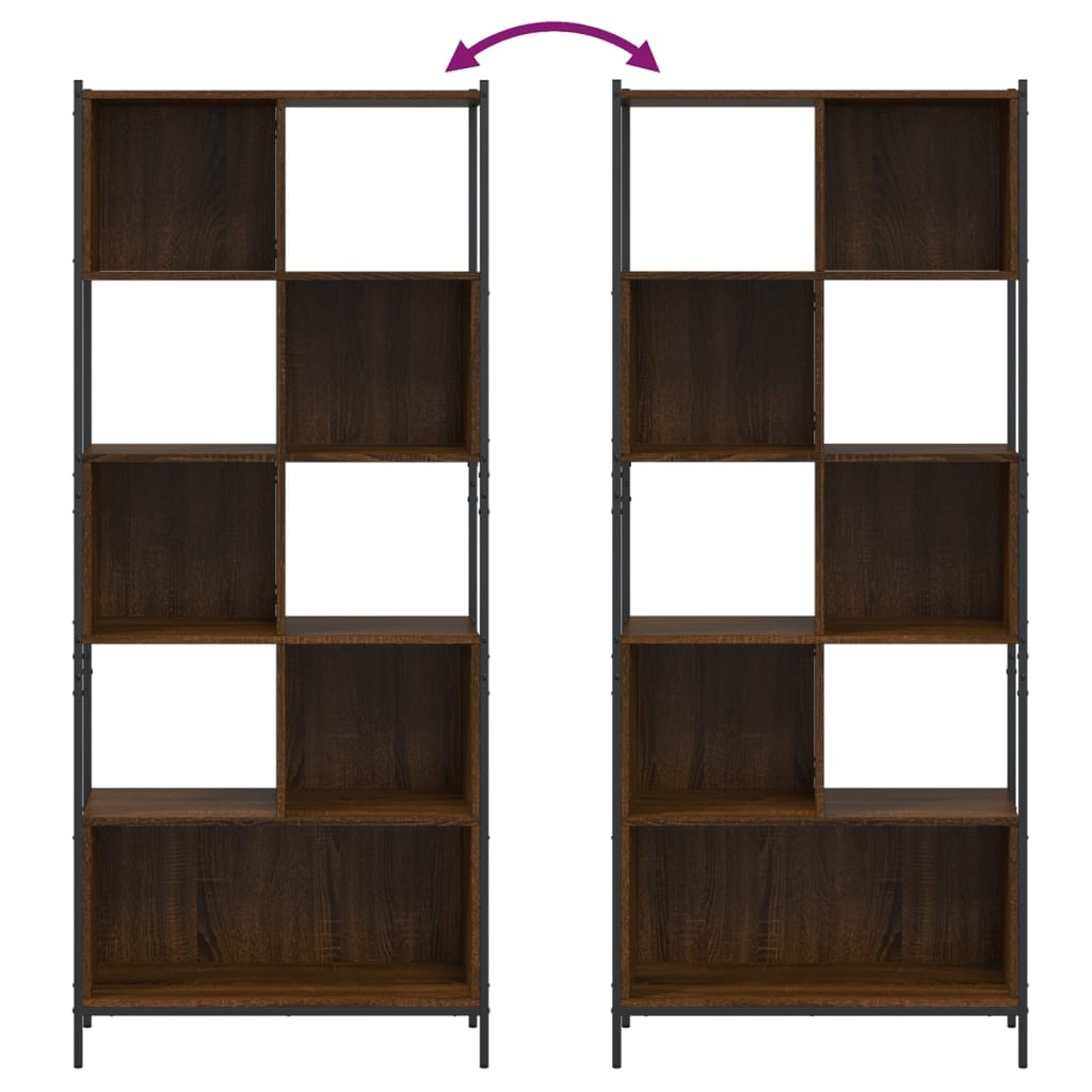 Bookcase, brown oak, 72x28x172 cm, processed wood