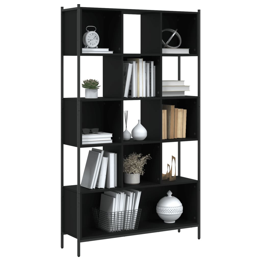 Bookcase, black, 102x28x172 cm, processed wood