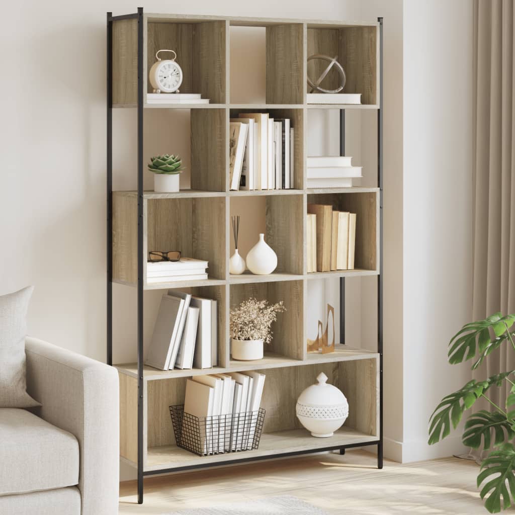 Bookcase, sonoma oak, 102x28x172 cm, processed wood