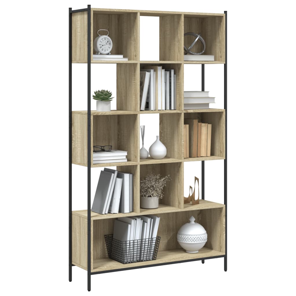 Bookcase, sonoma oak, 102x28x172 cm, processed wood