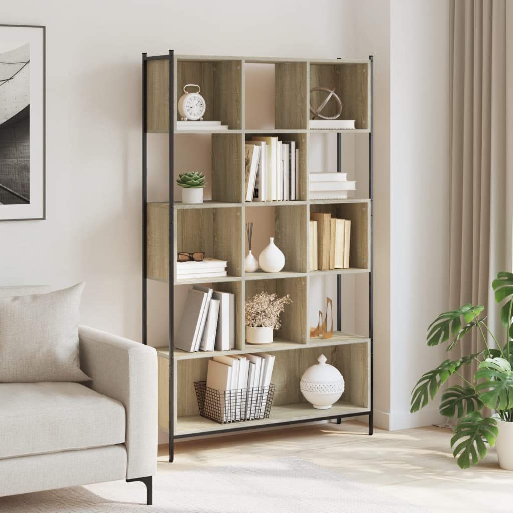 Bookcase, sonoma oak, 102x28x172 cm, processed wood