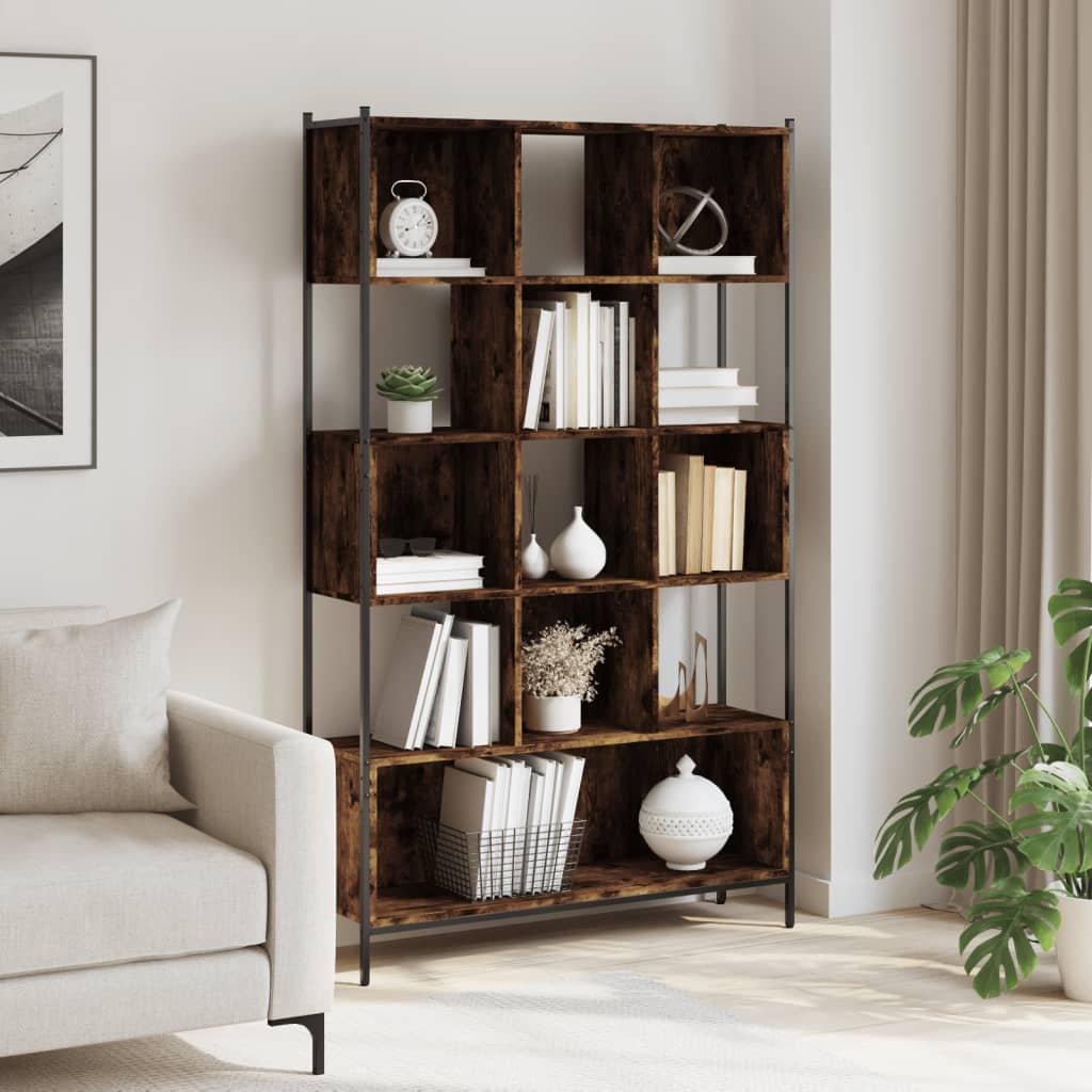 Bookcase, smoky oak, 102x28x172 cm, engineered wood