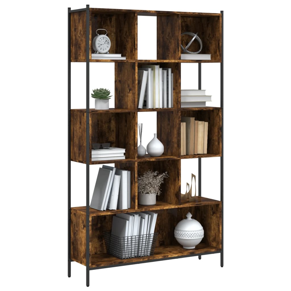 Bookcase, smoky oak, 102x28x172 cm, engineered wood