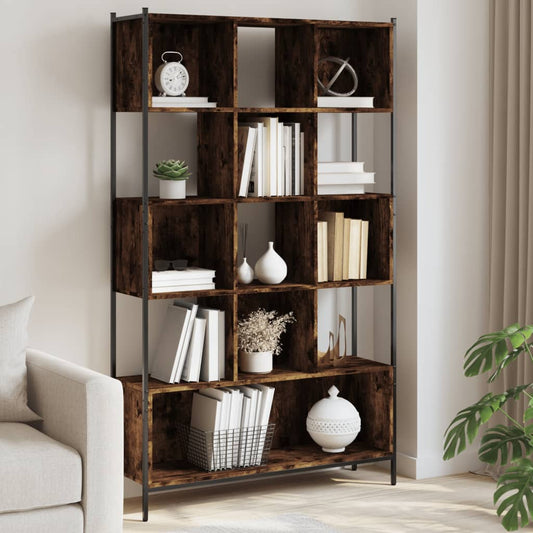 Bookcase, smoky oak, 102x28x172 cm, engineered wood