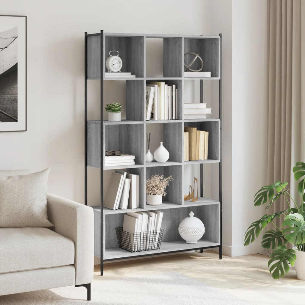 Bookcase, sonoma grey, 102x28x172 cm, engineered wood