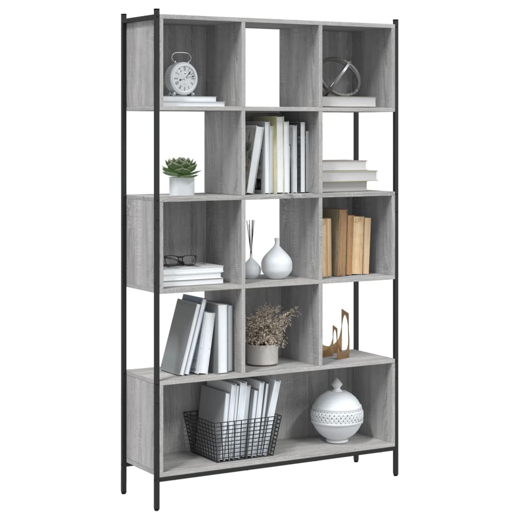 Bookcase, sonoma grey, 102x28x172 cm, engineered wood