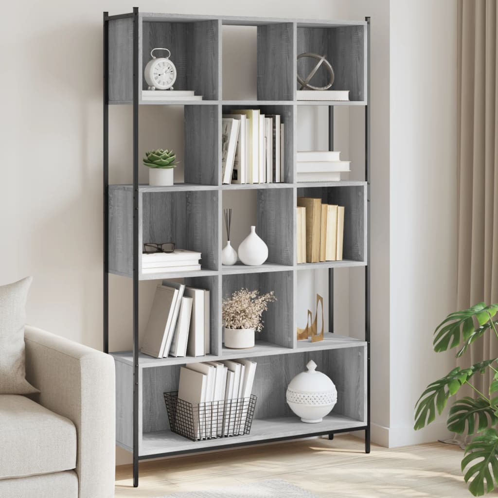 Bookcase, sonoma grey, 102x28x172 cm, engineered wood