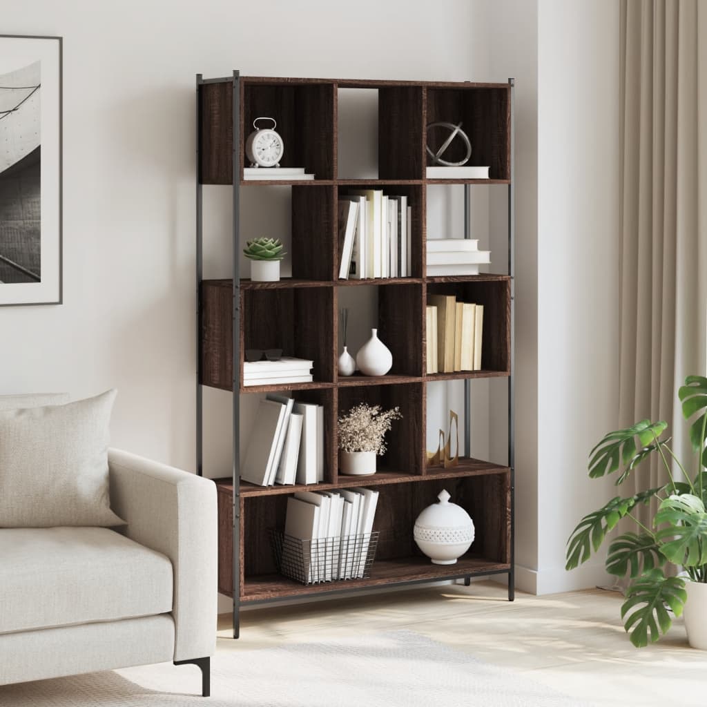 Bookcase, brown oak, 102x28x172 cm, processed wood