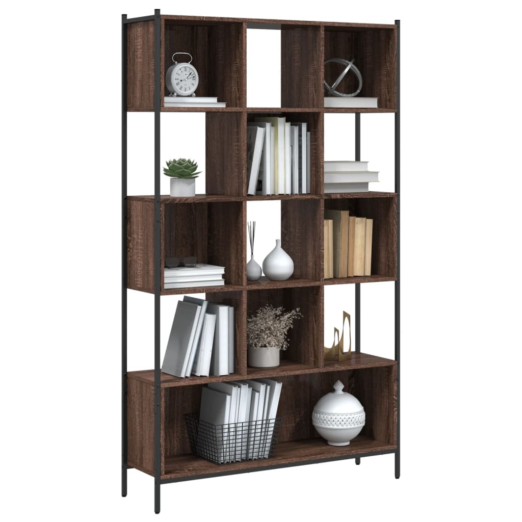 Bookcase, brown oak, 102x28x172 cm, processed wood