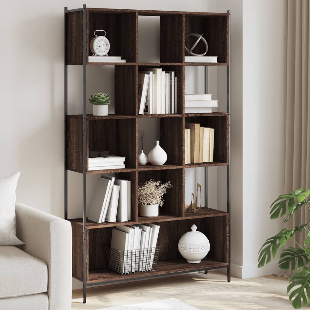 Bookcase, brown oak, 102x28x172 cm, processed wood