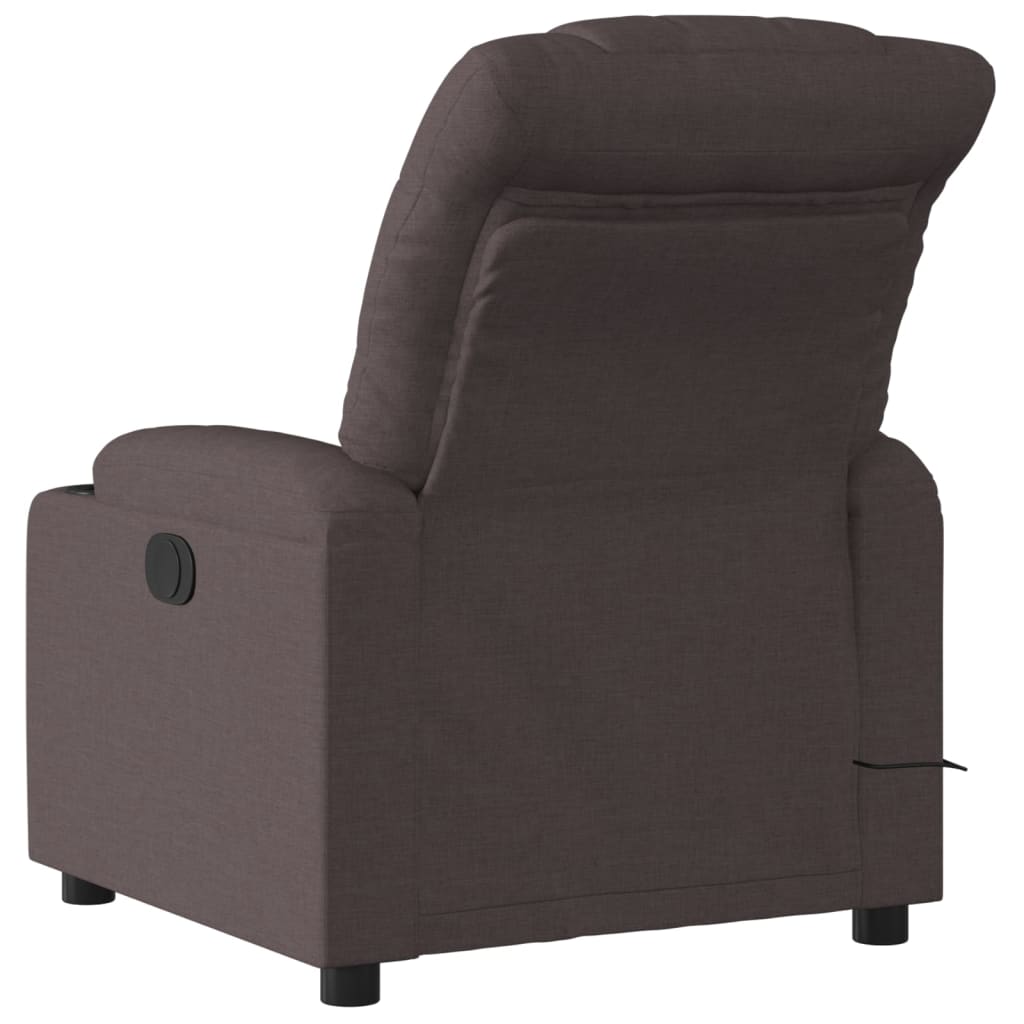 Folding massage chair, dark brown, fabric