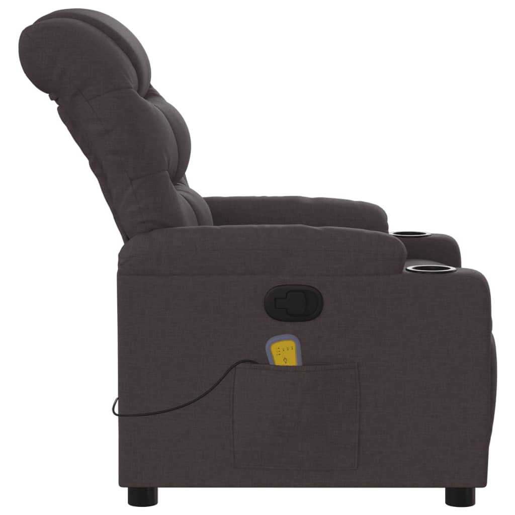 Folding massage chair, dark brown, fabric