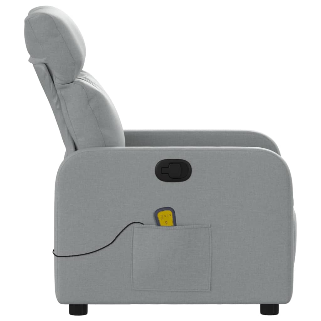 Folding massage chair, light gray, textile