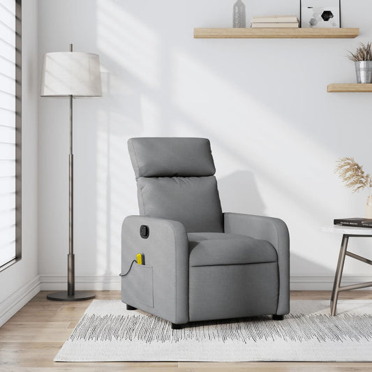 Folding massage chair, light gray, textile