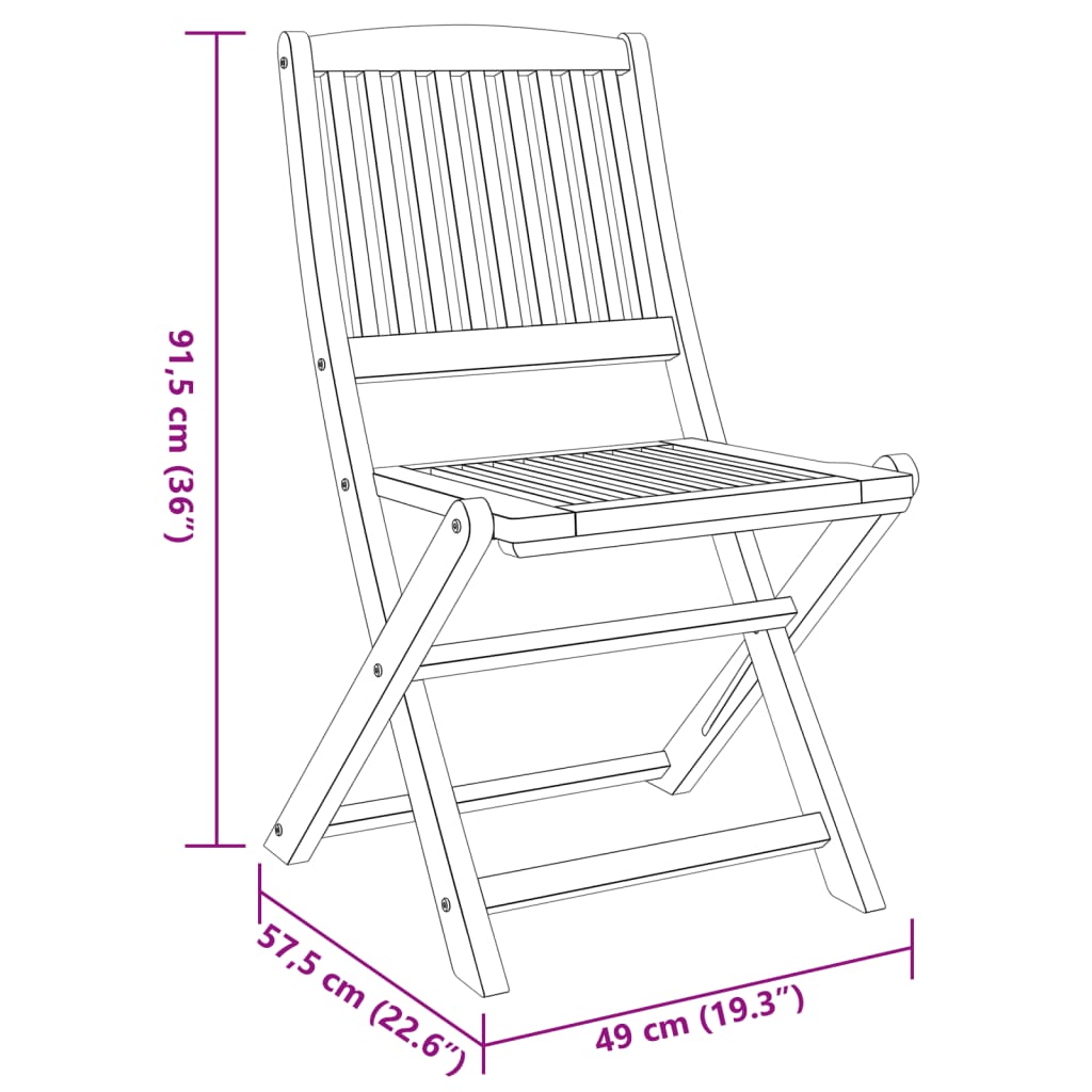 Garden furniture set, 3 pieces, solid acacia wood