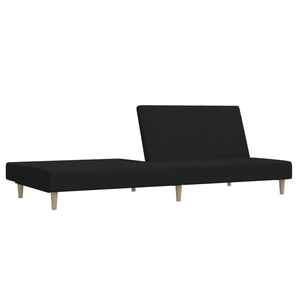 2-seater sofa bed, black, fabric