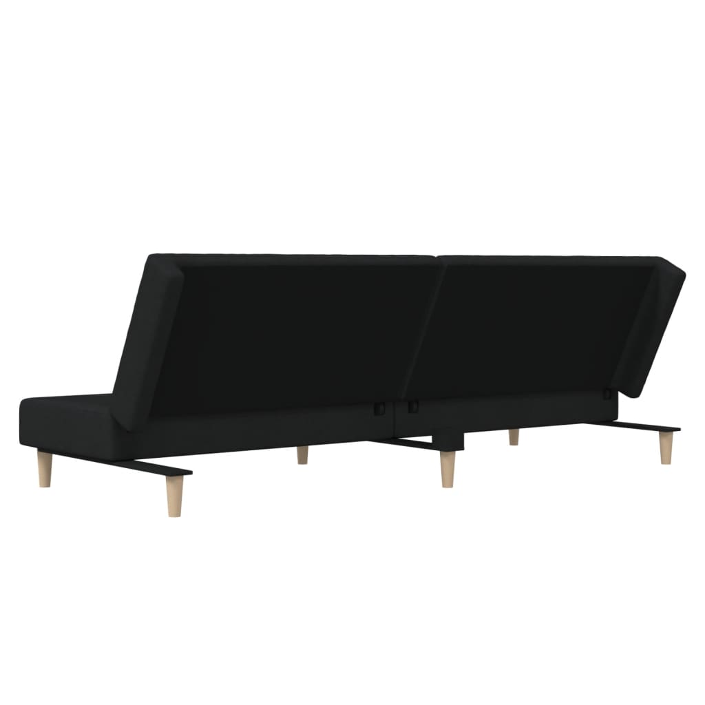 2-seater sofa bed, black, fabric