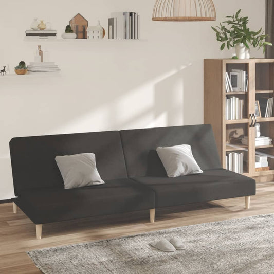 2-seater sofa bed, black, fabric