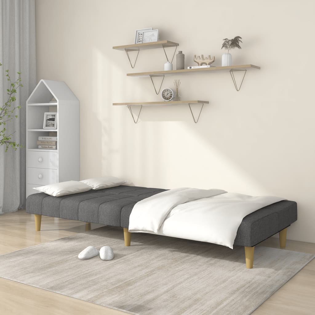 2-seater sofa bed, light grey, fabric