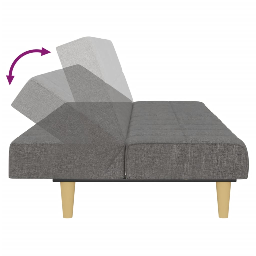 2-seater sofa bed, light grey, fabric