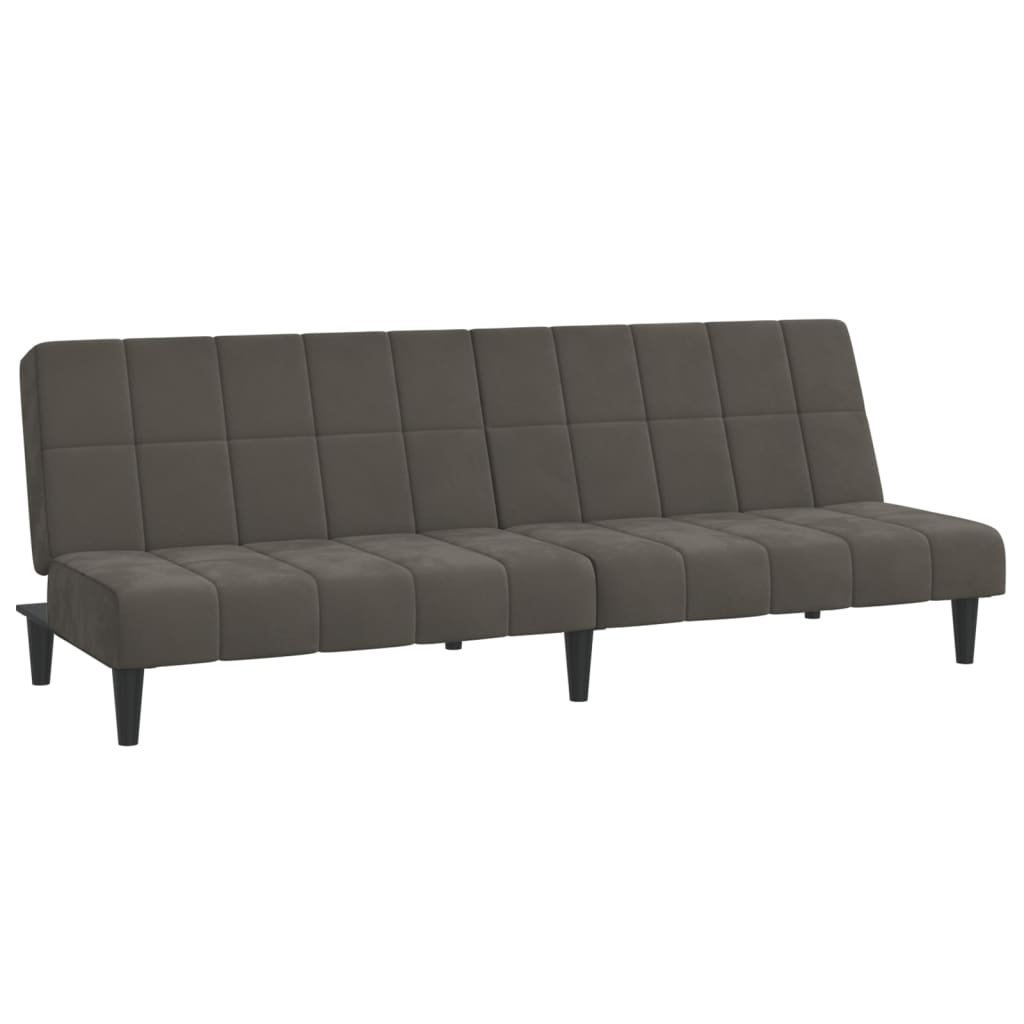 2-seater sofa bed, dark grey, velvet