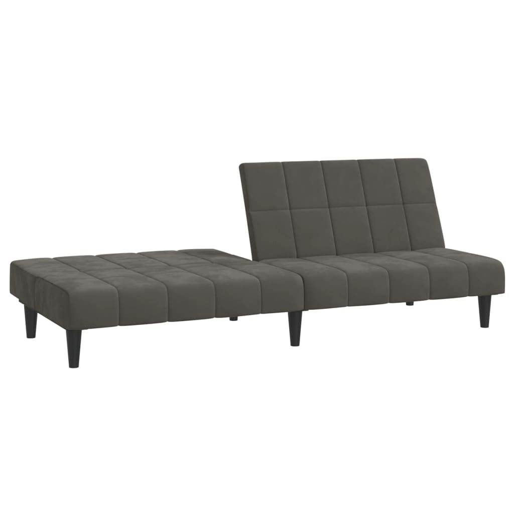 2-seater sofa bed, dark grey, velvet