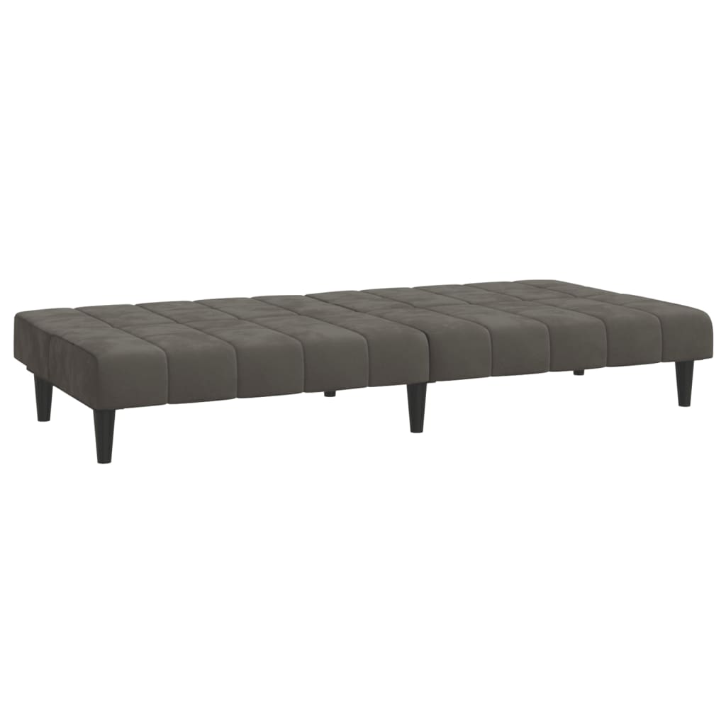 2-seater sofa bed, dark grey, velvet