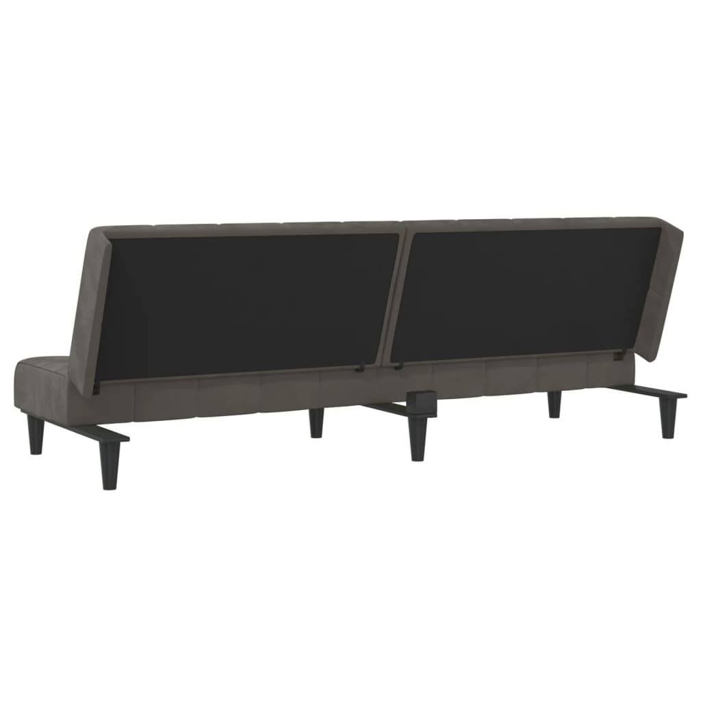 2-seater sofa bed, dark grey, velvet