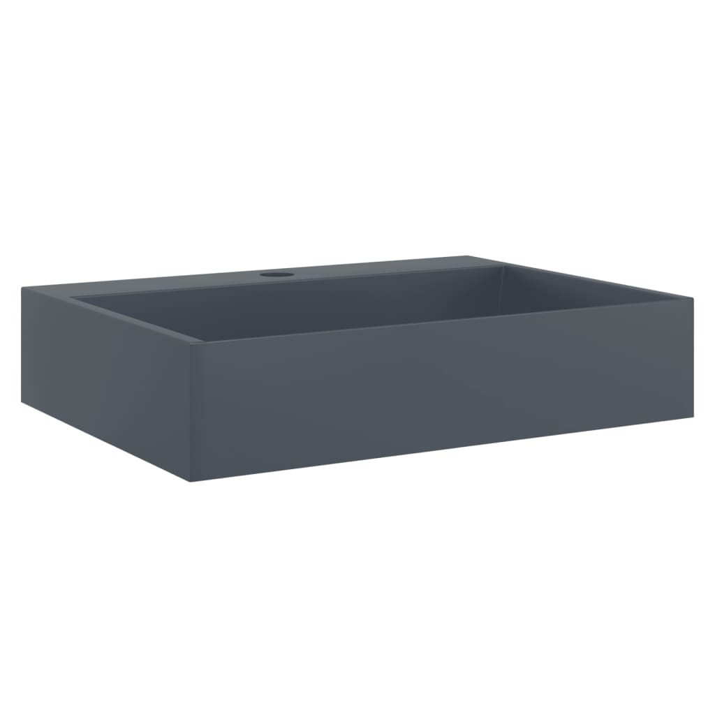 Anthracite sink 50x38x11cm cast mineral/marble conglomerate