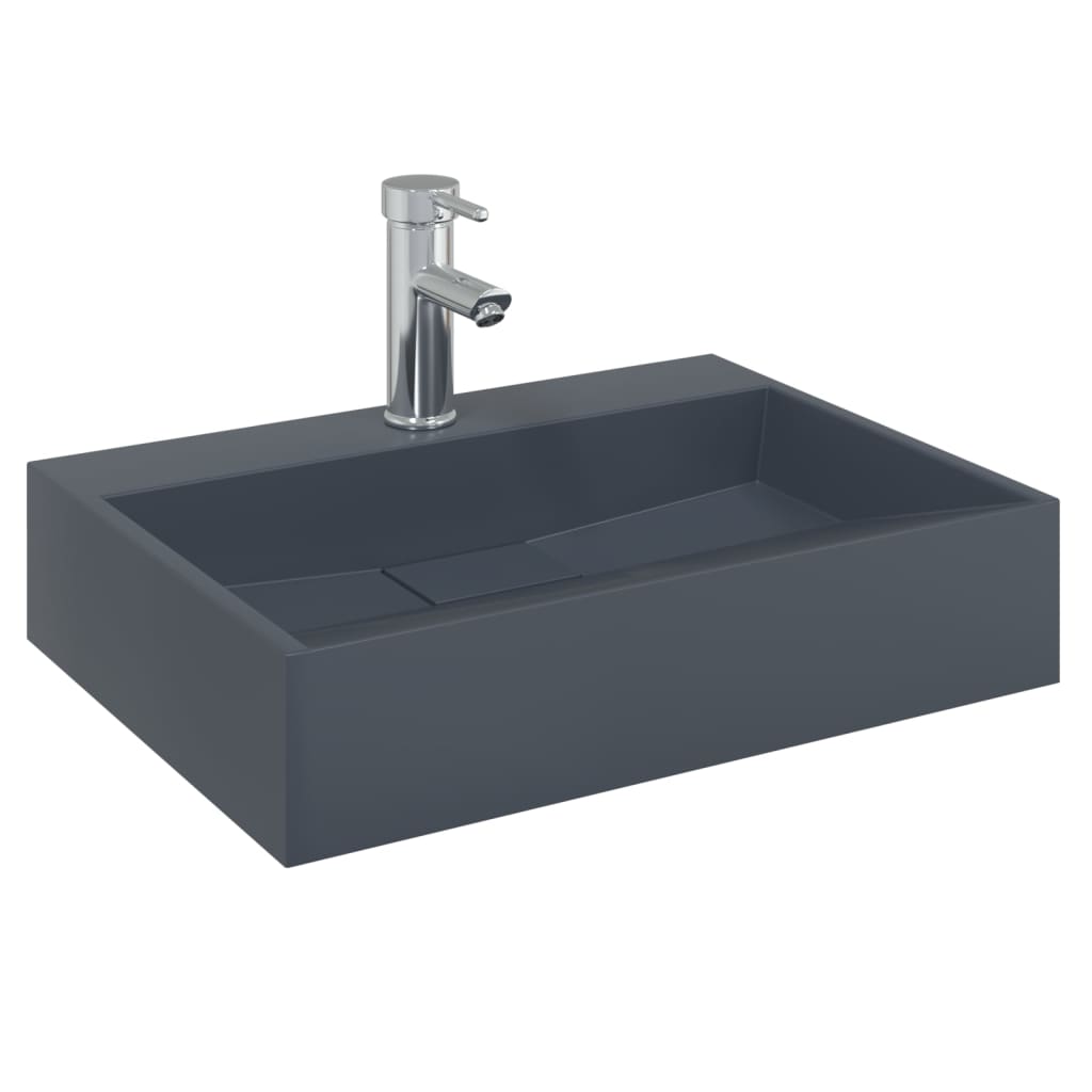 Anthracite sink 50x38x11cm cast mineral/marble conglomerate