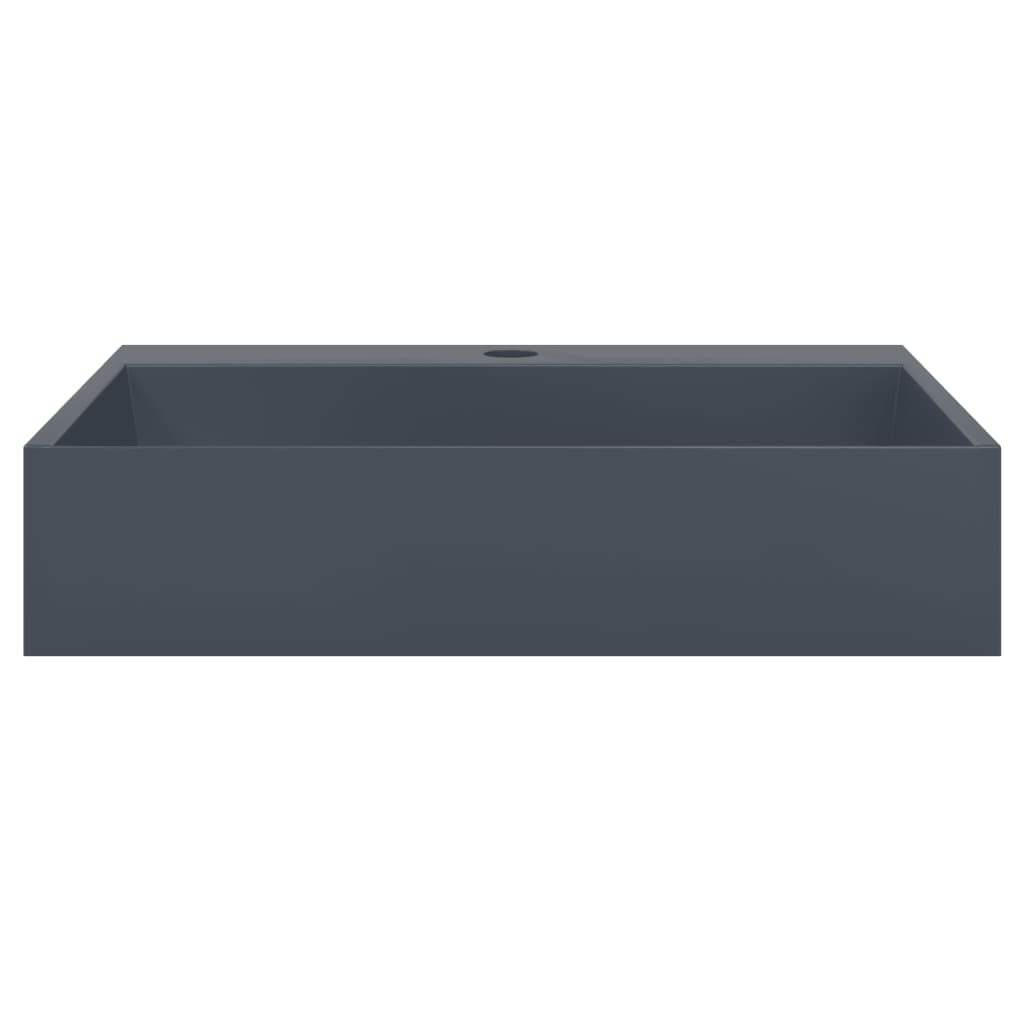 Anthracite sink 50x38x11cm cast mineral/marble conglomerate