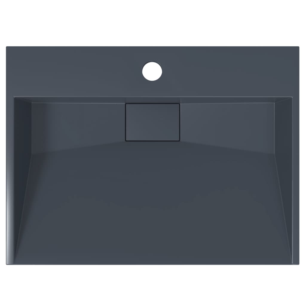 Anthracite sink 50x38x11cm cast mineral/marble conglomerate