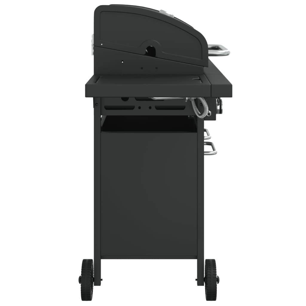 5-burner gas grill, black, powder-coated steel