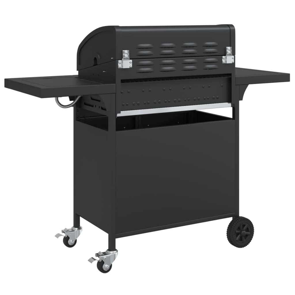 5-burner gas grill, black, powder-coated steel