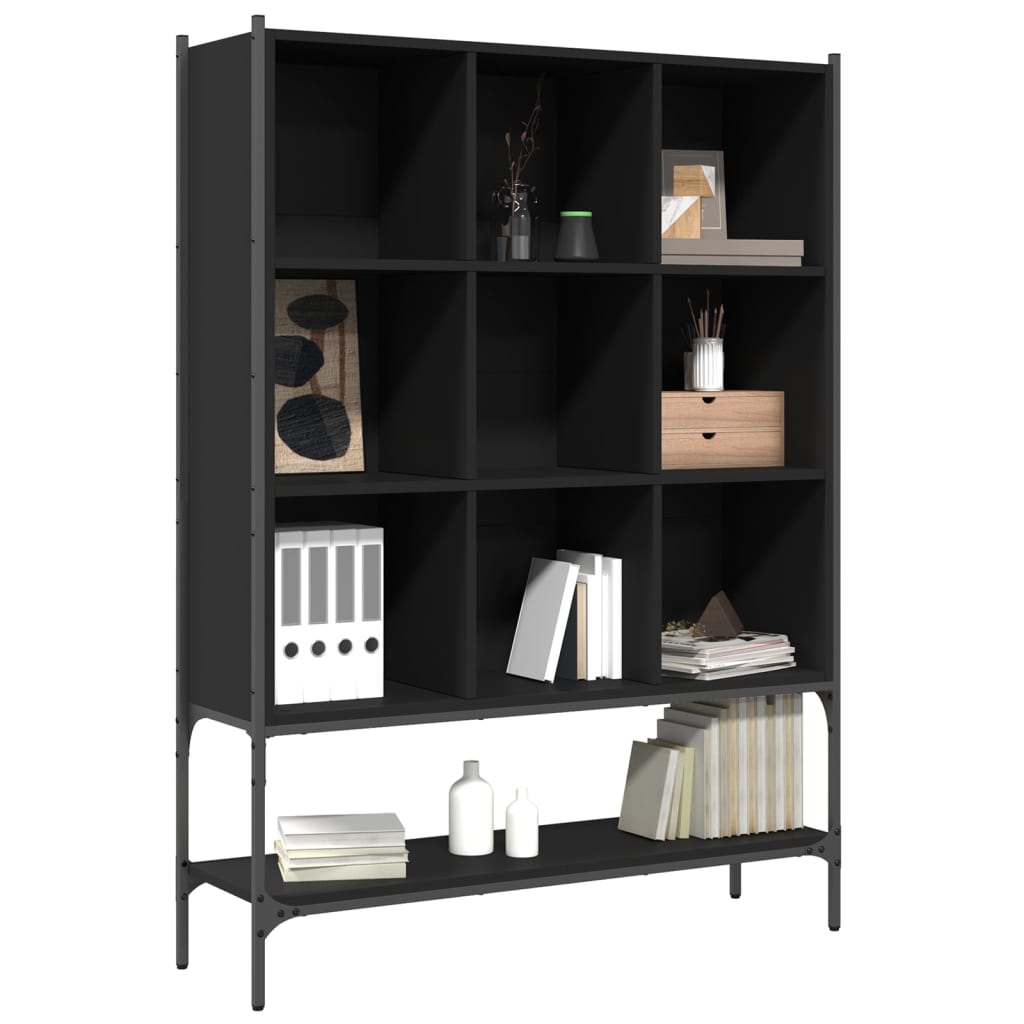 Bookcase, black, 102x30x141.5 cm, processed wood