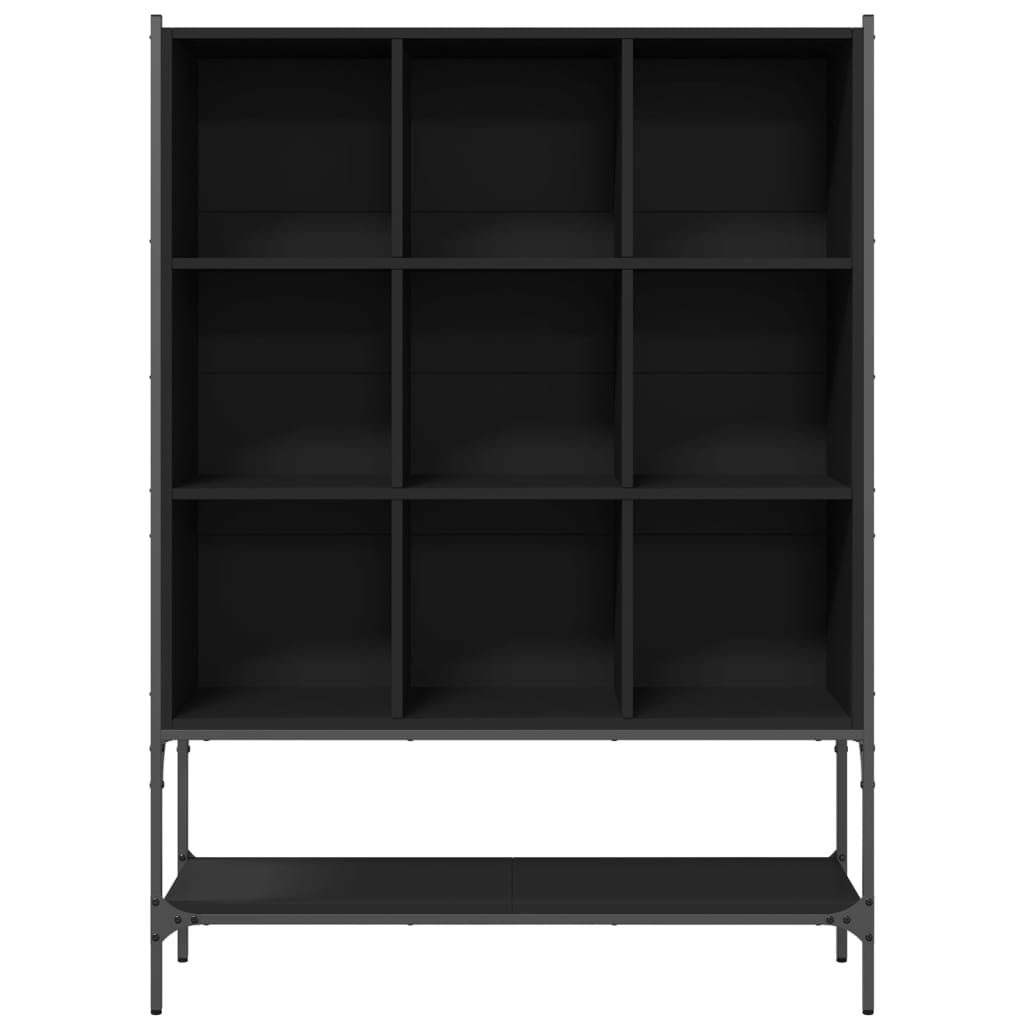 Bibliotecă, negru, 102x30x141,5 cm, lemn prelucrat