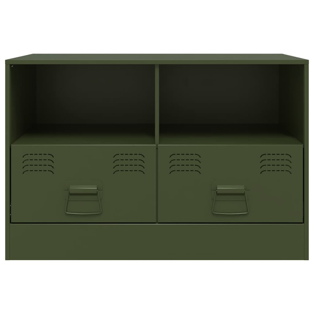 TV cabinets 2 pcs., olive green, 67x39x44 cm Steel