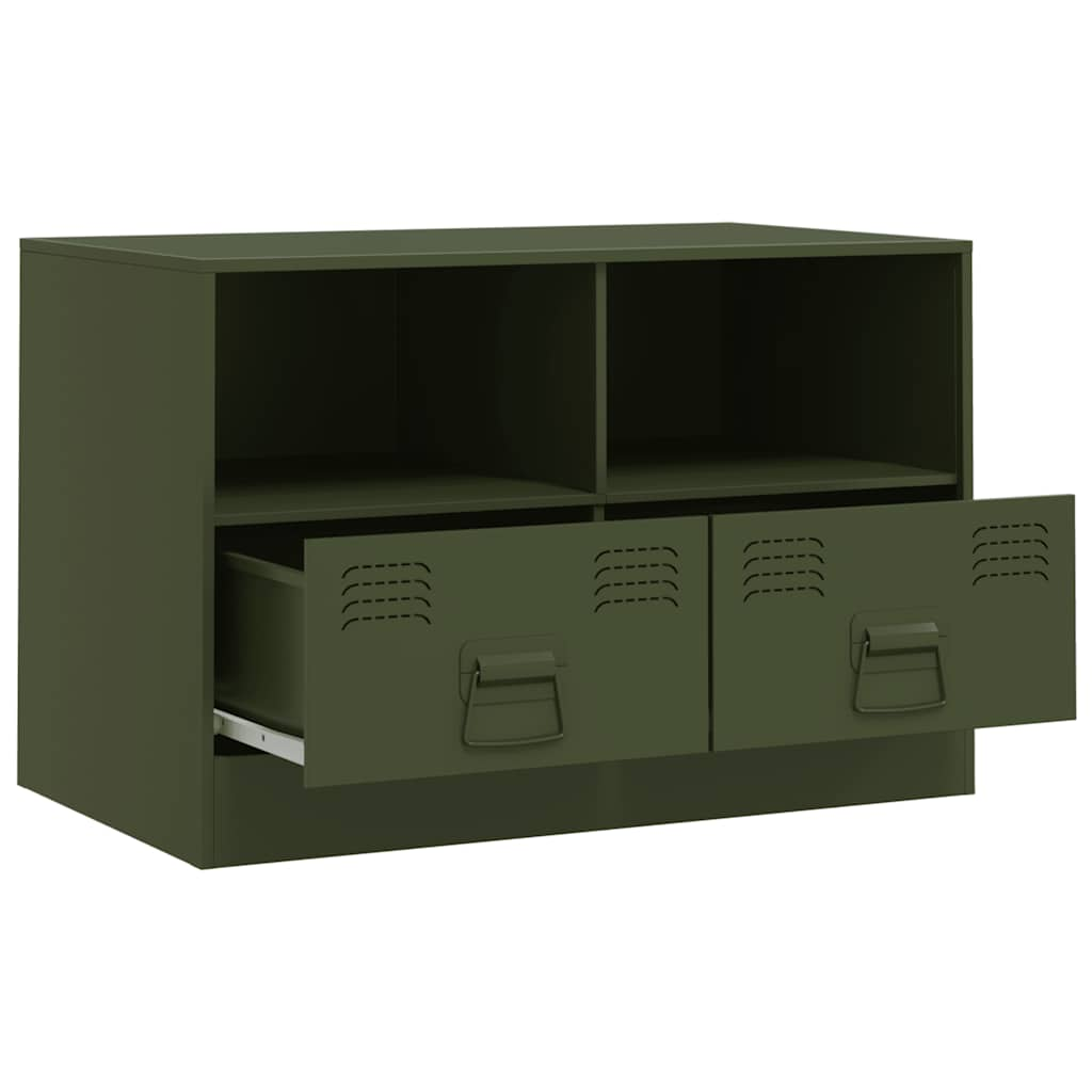 TV cabinets 2 pcs., olive green, 67x39x44 cm Steel