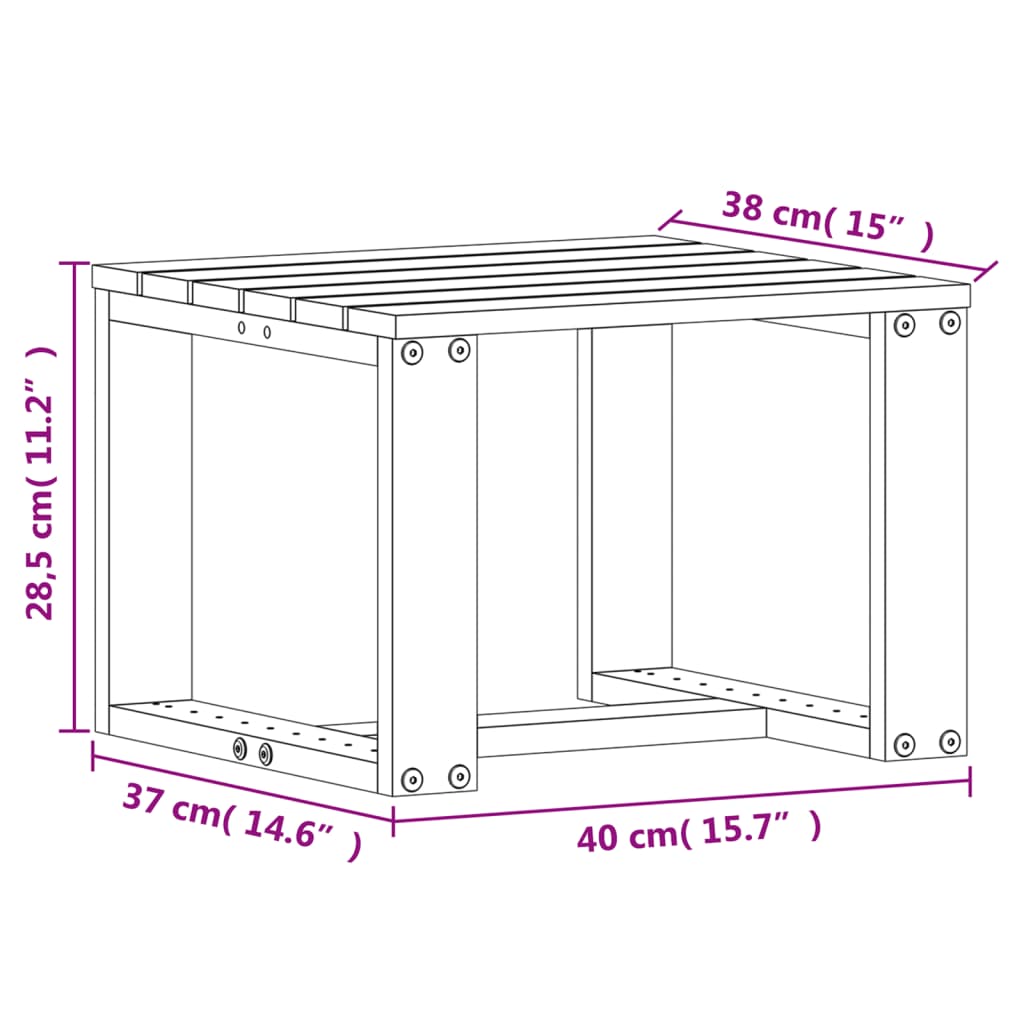 Garden furniture set, 3 pieces, solid pine wood