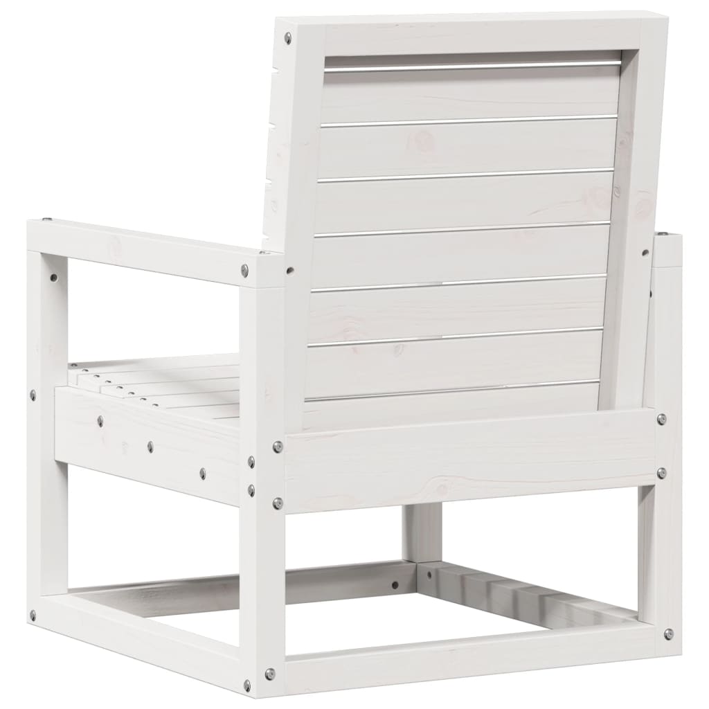 Garden furniture set, 3 pieces, white, solid pine wood